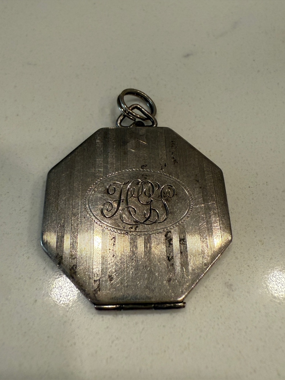 Octagonal Sterling Monogram Locket Pendant